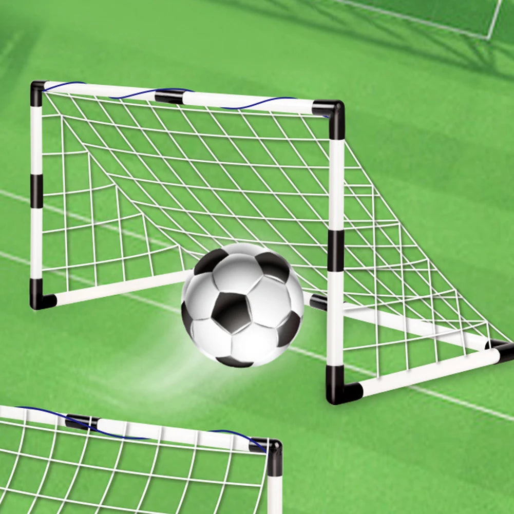 Mini Football Goal with Pump & Ball Folding Soccer Goal Weather Resistant Foldable Football Goal Post Football Sport Accessories