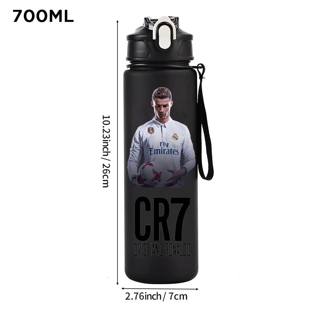 Cristiano Ronaldo Sports Water Bottle Shaker Outdoor Travel Portable Leakproof Drinkware Plastic Drink Bottle BPA Free Gym  gift