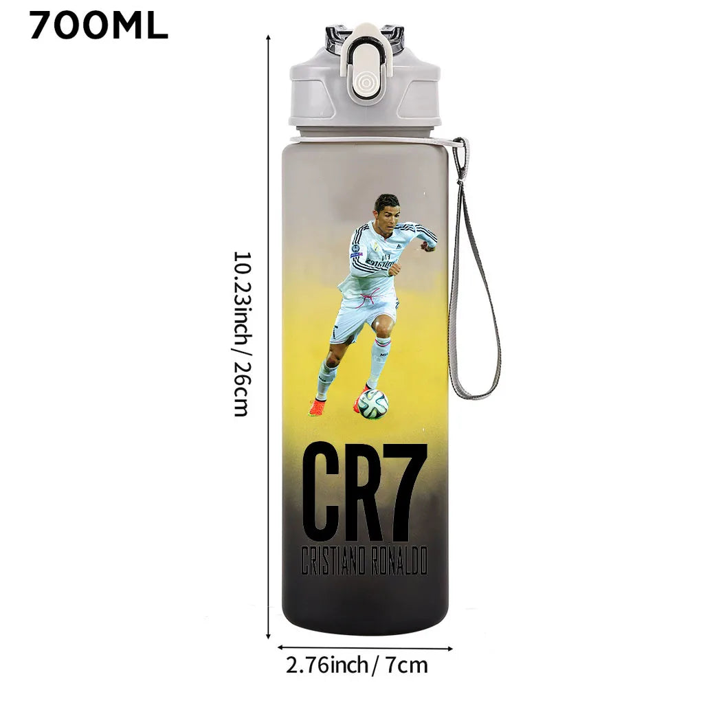 Cristiano Ronaldo Sports Water Bottle Shaker Outdoor Travel Portable Leakproof Drinkware Plastic Drink Bottle BPA Free Gym  gift