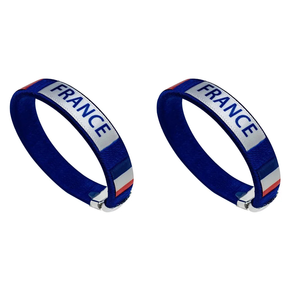 Country Flag Wristband Souvenir Diameter 65mm Sport Friendship Bracelet National Flag Style Bracelet for Football Match Cheering