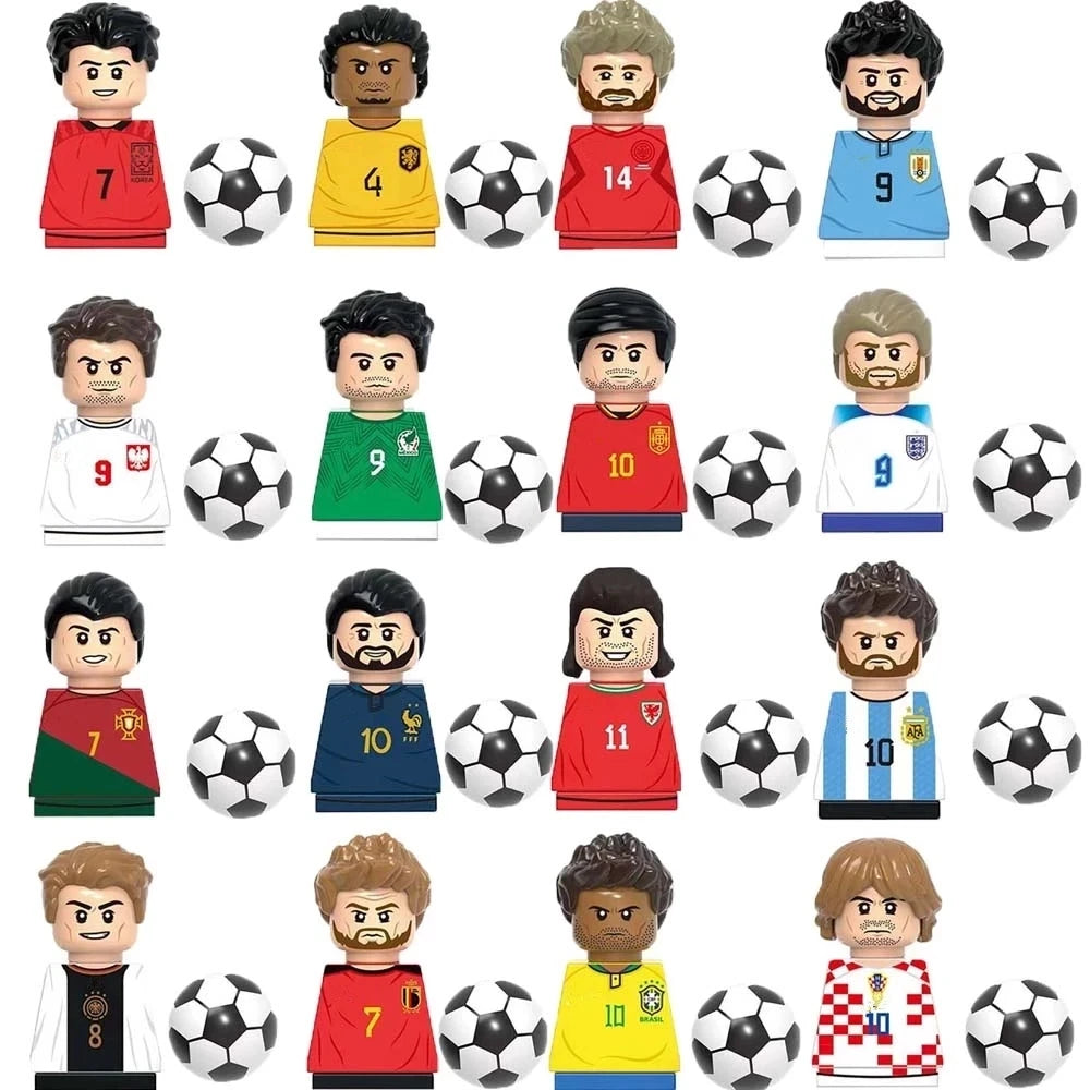 Soccer World Famous Football Players Figurine Mini Action Building Block Toy Kids Gifts