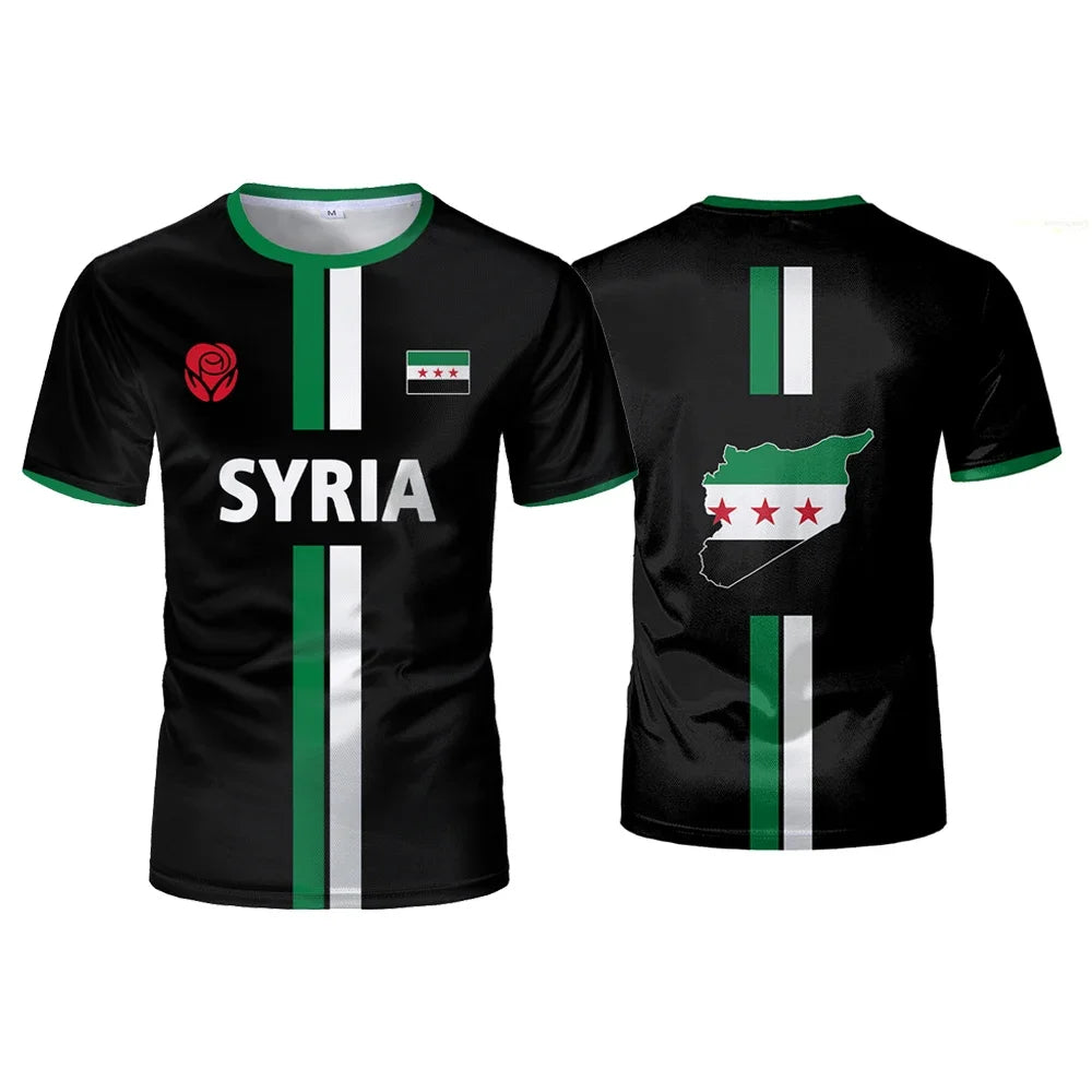 Summer Syria Football Jersey Men Women Sports T-shirts Street Soccer Uniforms Casual Syrian Flag Graphic Oversized Pullover Tops