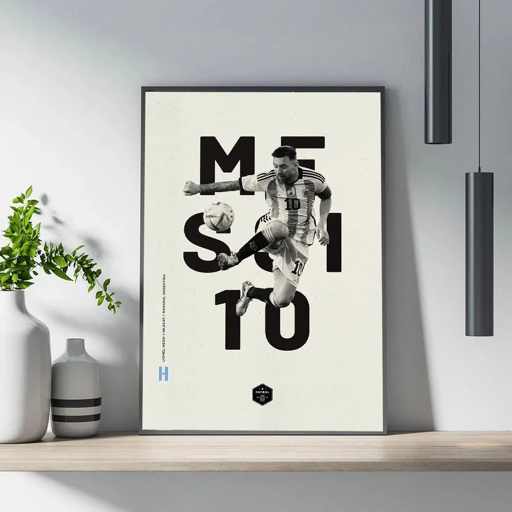 Football Star Messi Ronaldo Poster Wall Art Decoration Painting Without Frame Room Home Decor Soccer Club Fans Collection Gifts