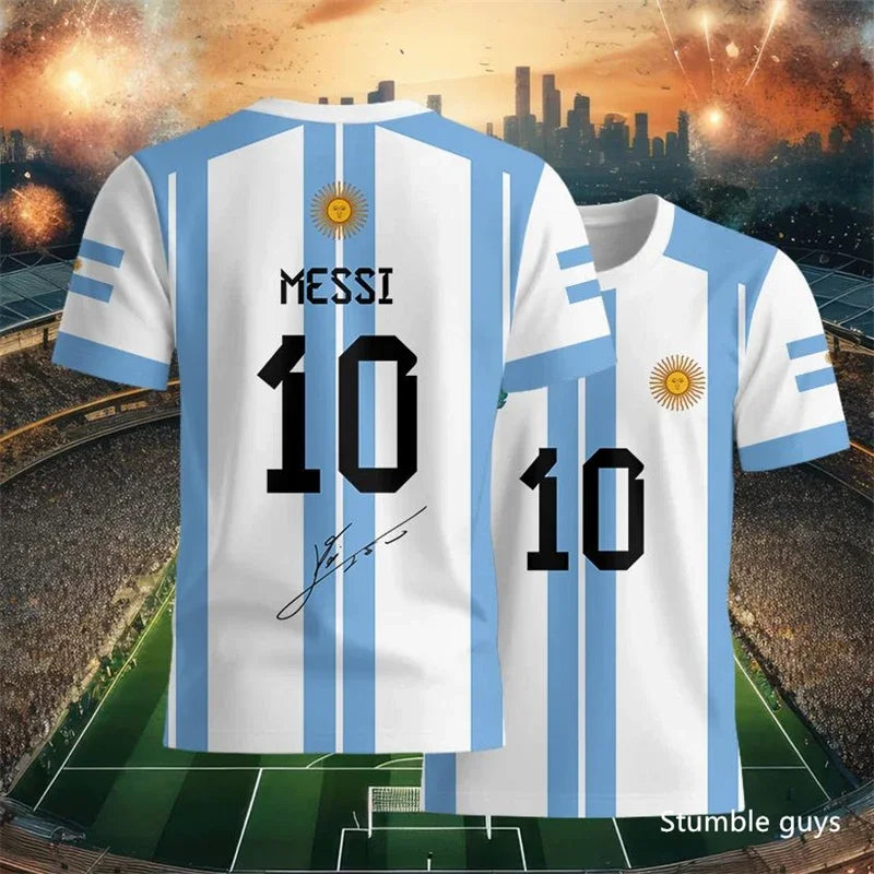 Summer Men Teen Brand Football T-Shirt Ronaldo Print Short Sleeve Jersey Tee