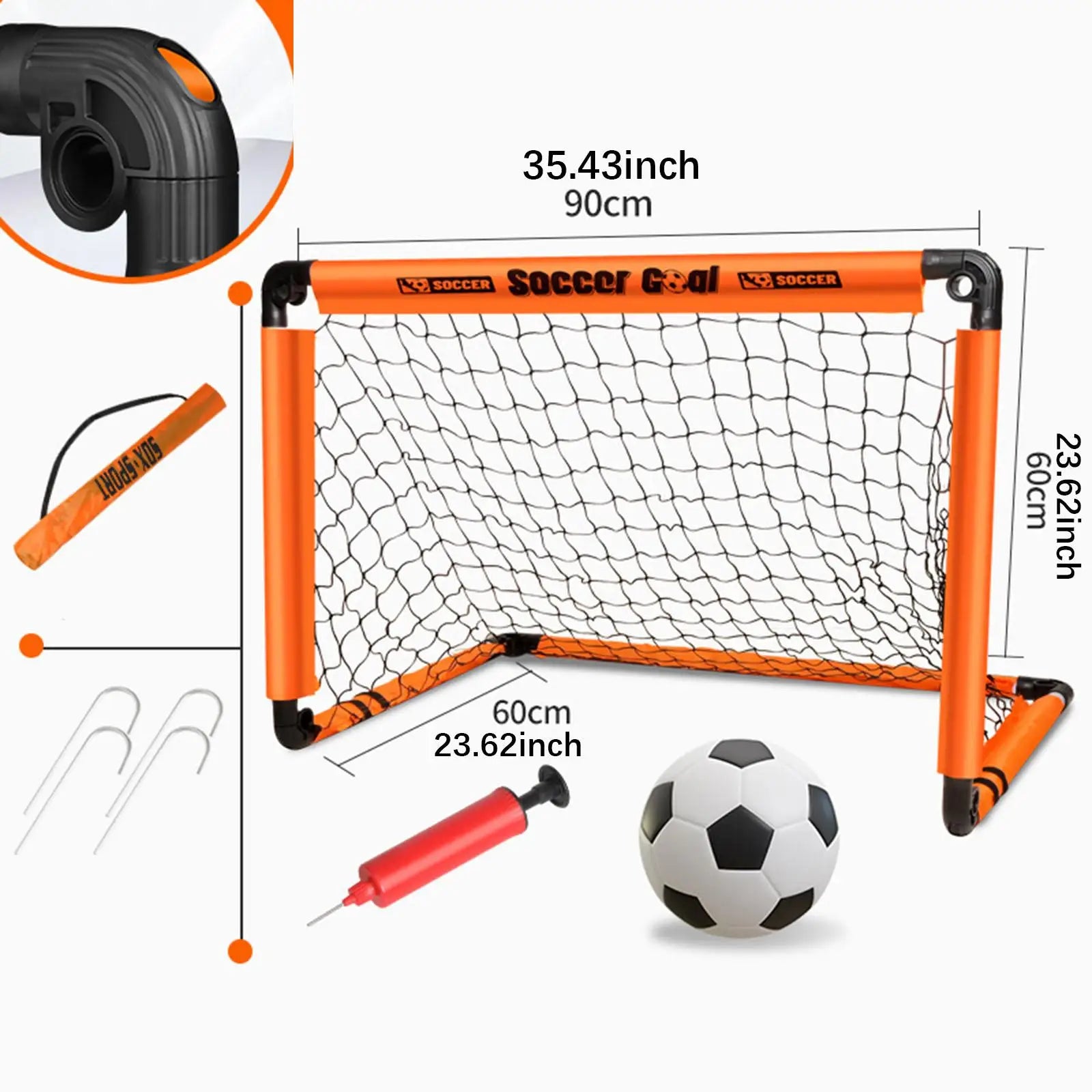 Kids Soccer Goal with Ground Nails with Ball Folded Football Goal Kids Toy Football Gate for Park Games Backyard Garden Children