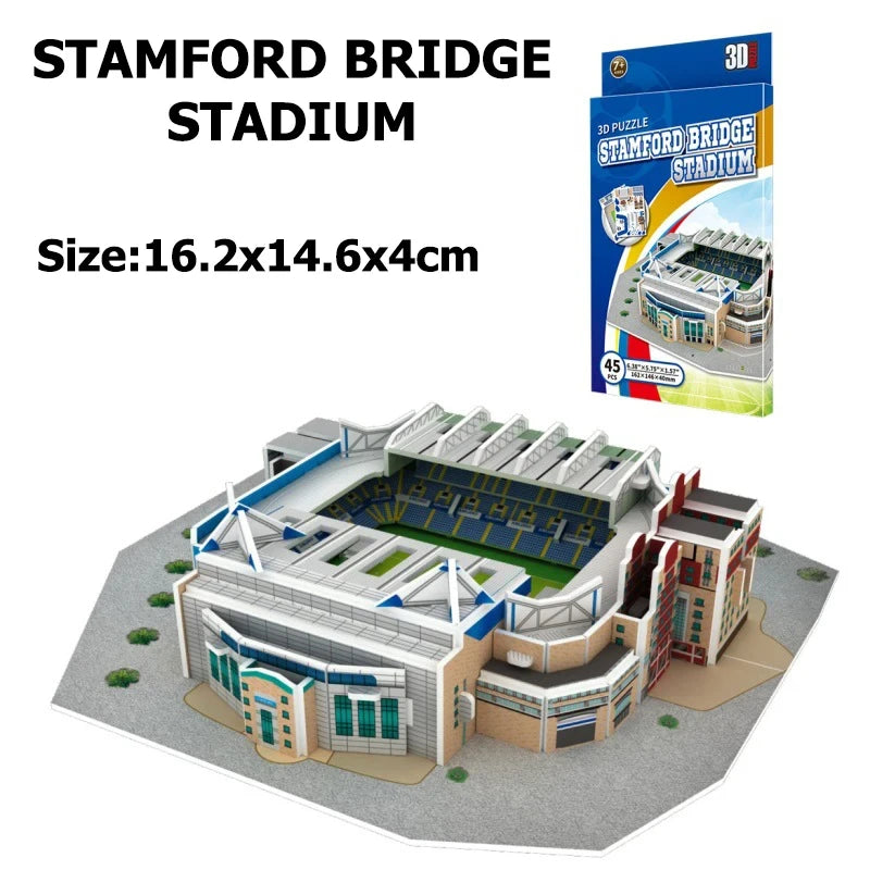 Miniature Football Field 3D DIY Model Assembly World Famous Stadiums Models Football Game Peripheral Toys Fans Toys Gifts TMZ