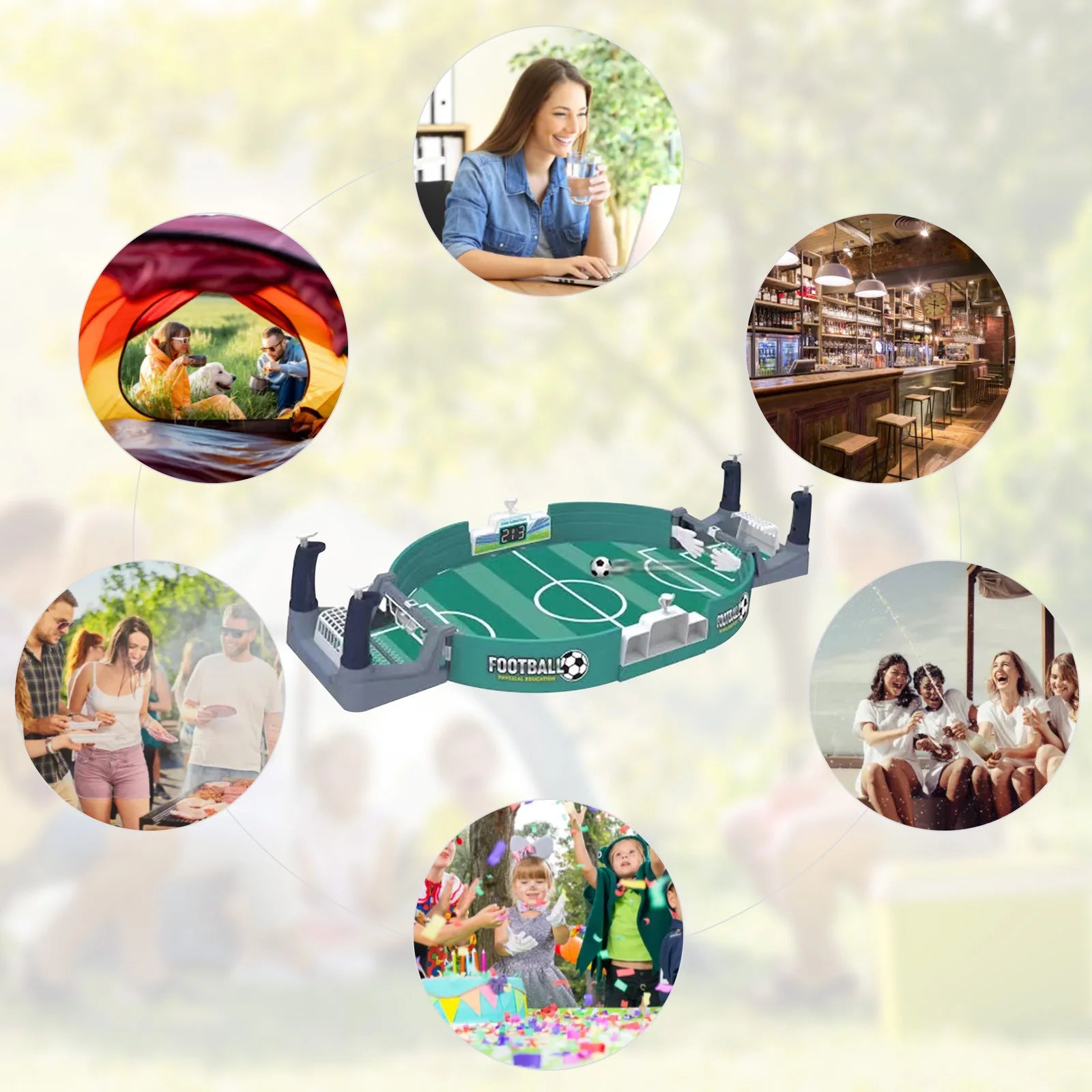 Portable Parent-child Interactive  Mini Table Soccer Sports with 2/4/7 Footballs Soccer Arcade Games Physical Education