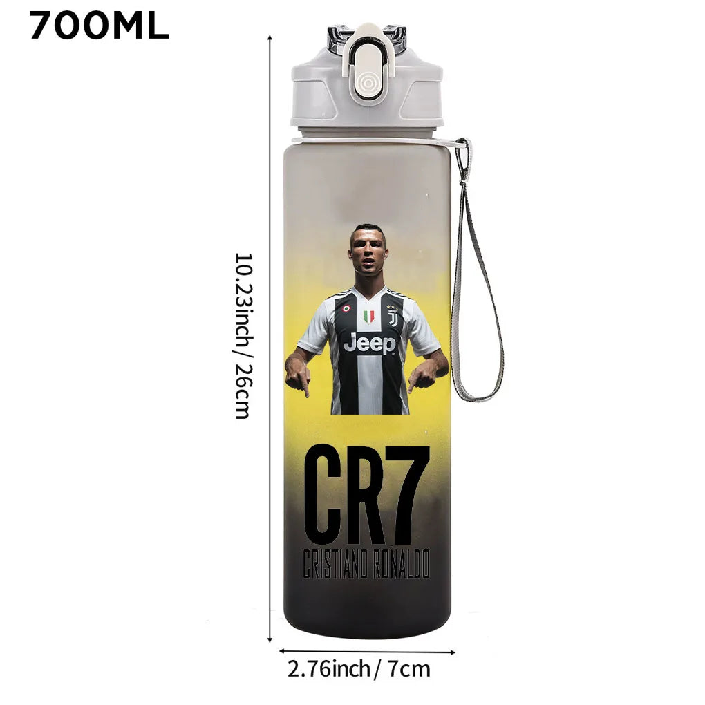 Cristiano Ronaldo Sports Water Bottle Shaker Outdoor Travel Portable Leakproof Drinkware Plastic Drink Bottle BPA Free Gym  gift
