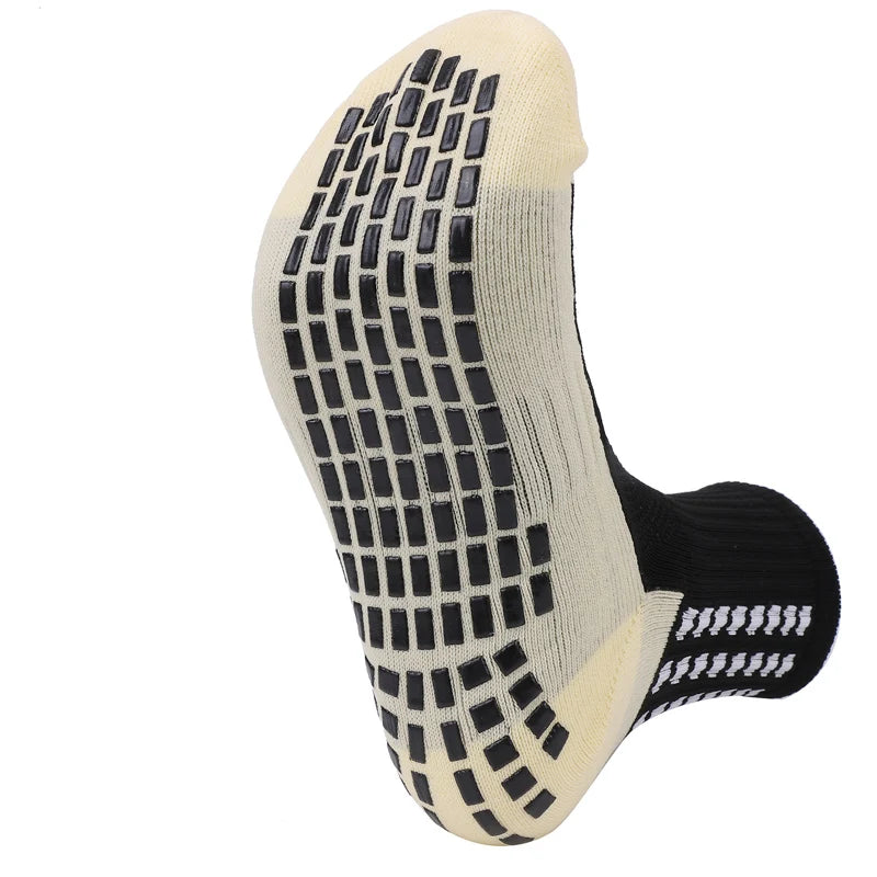 3 Pairs Knee Pads Calf Sleeves+3 Pairs Football Socks Men Women Outdoor Sports Socks Non-slip Silicone Bottom Soccer Socks