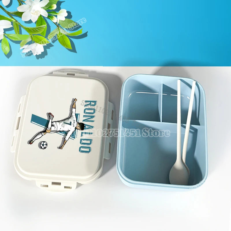 Football Stars Cristiano Ronaldo Print Lunch-box CR7 Lunch Box for Students Food-box Women Picnic Container Dinner Pail Gifts