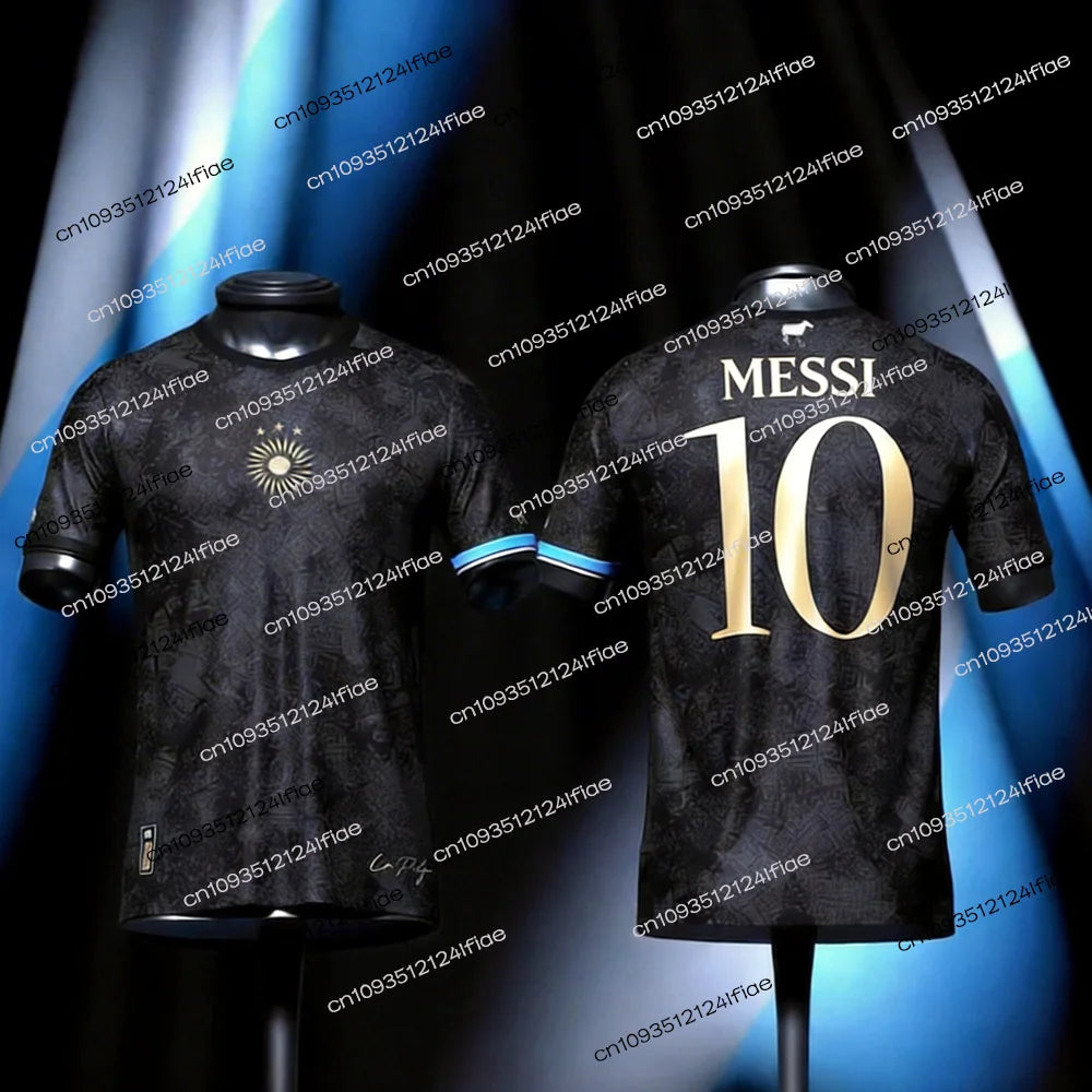 2026 New Messi Commemorative Special Edition Football Jersey T-shirt Argentina Men's Sports T-shirt Kids Football Training Kit