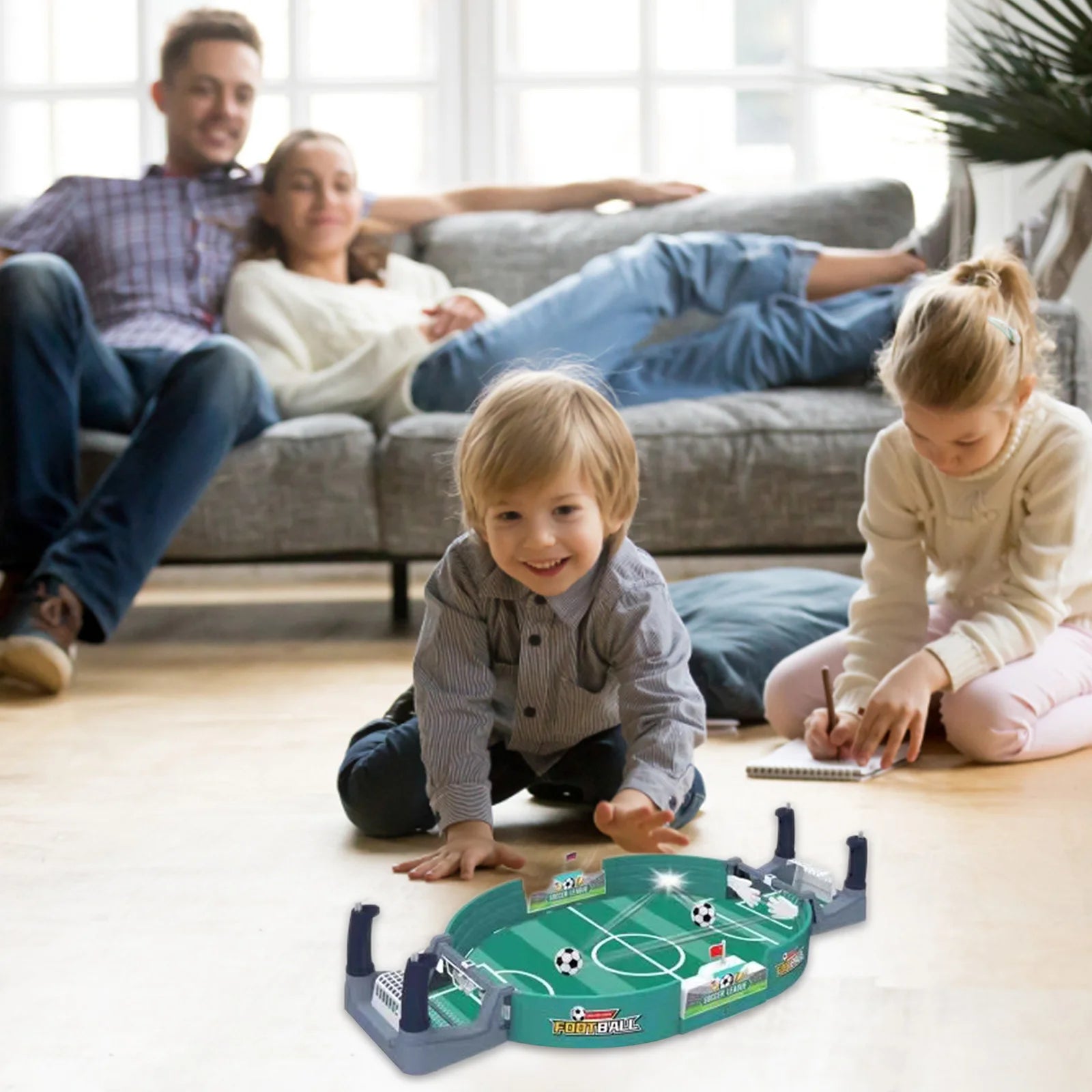Large Desktop Football Table Children Puzzle Double Competitive Battle Football Board Game Parent-child Interactive Soccer Games