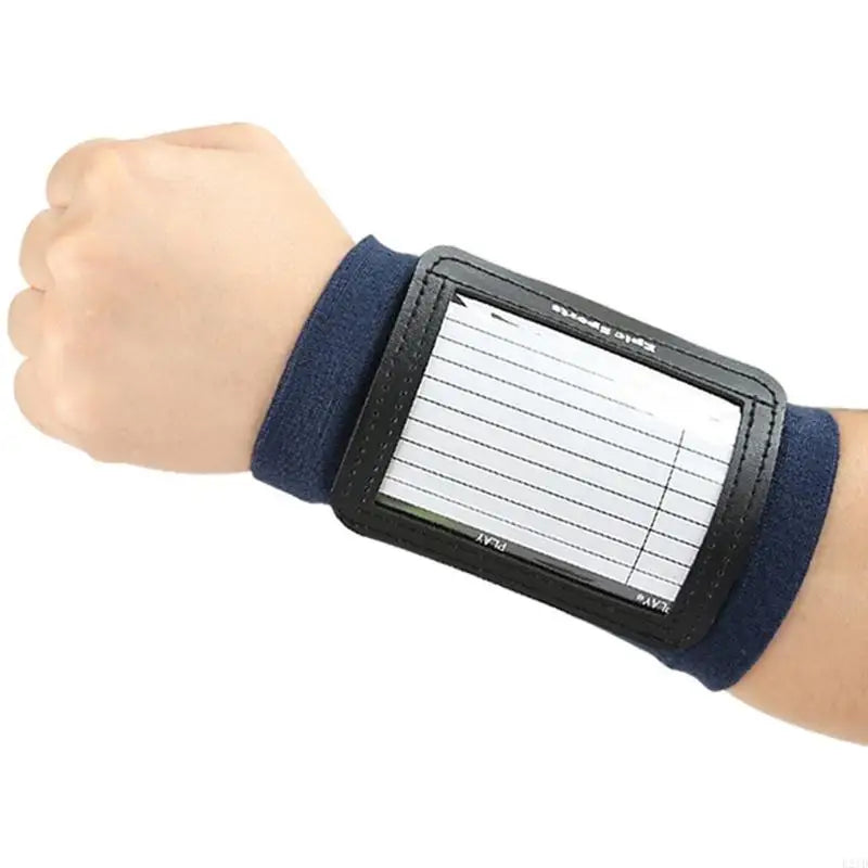 E21D Adjustable Football Wristbands Quarterback Playbook Wristband with 2 Window for Teen Adult Tackle Touch Flag Football