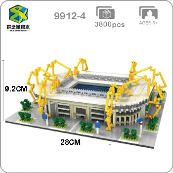 Barcelona Soccer Stadium Micro Blocks Building Sets Mini Bricks Architecture Building Block Toys for Adults Football Field Gift