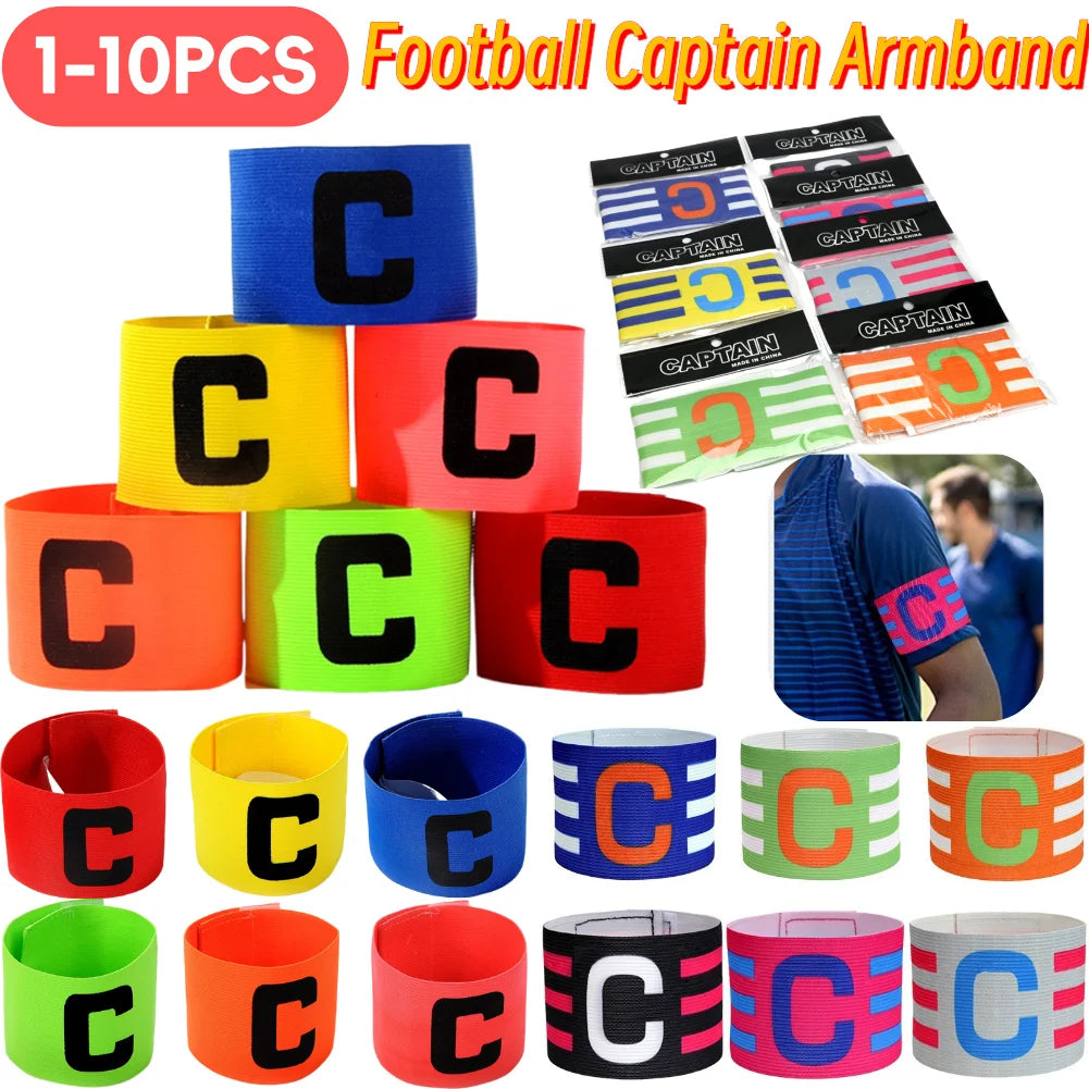 1-10PCS Kid Adults Football Captain Armband Football Training Equipment Soccer Arm Band Team Grouping Armband C Armband