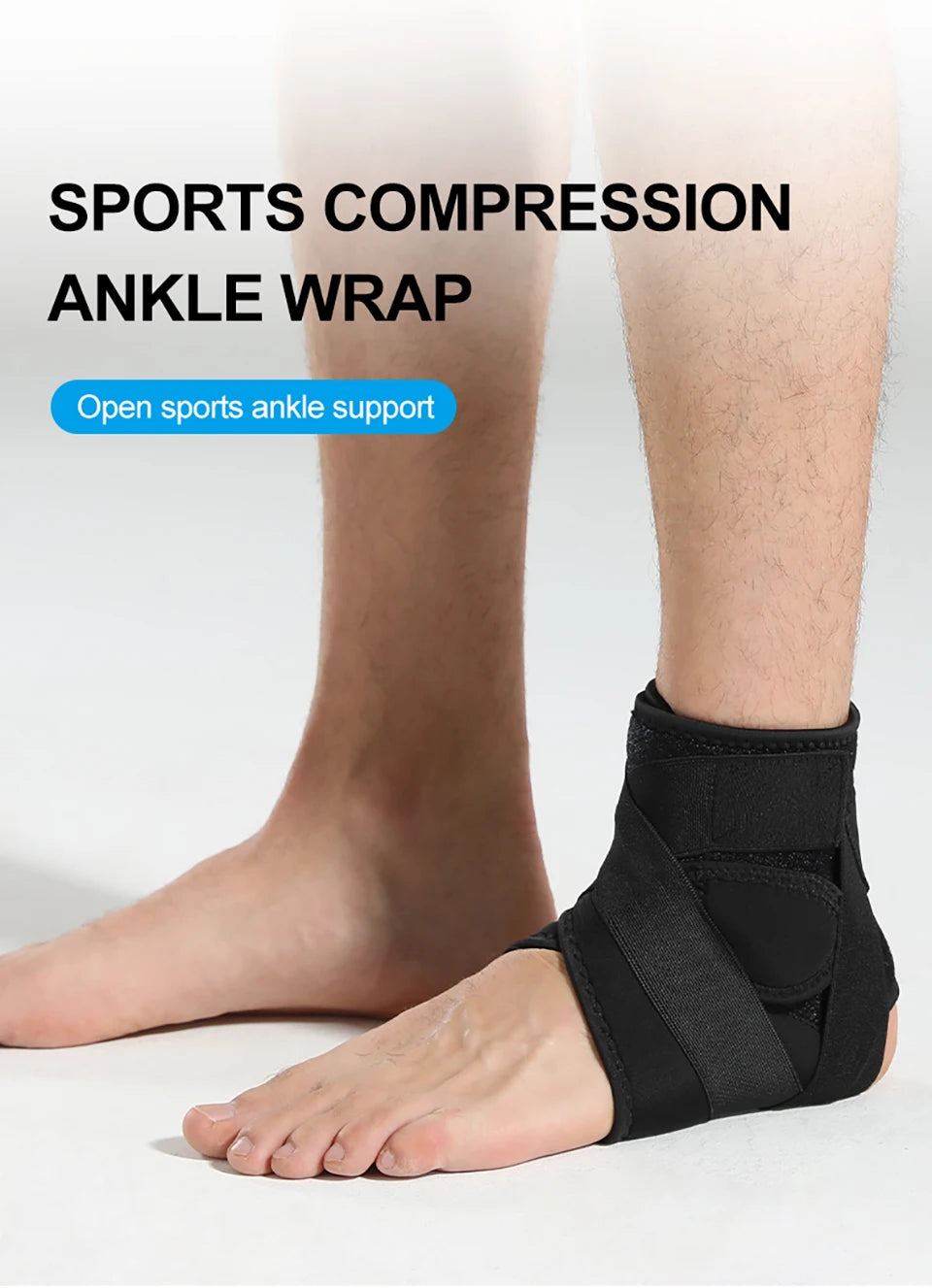 1Pcs Ankle support Comfortable Breathable Sports Compression Wraparound Ankle Protection Silicone Anti-slip Soccer Basketball