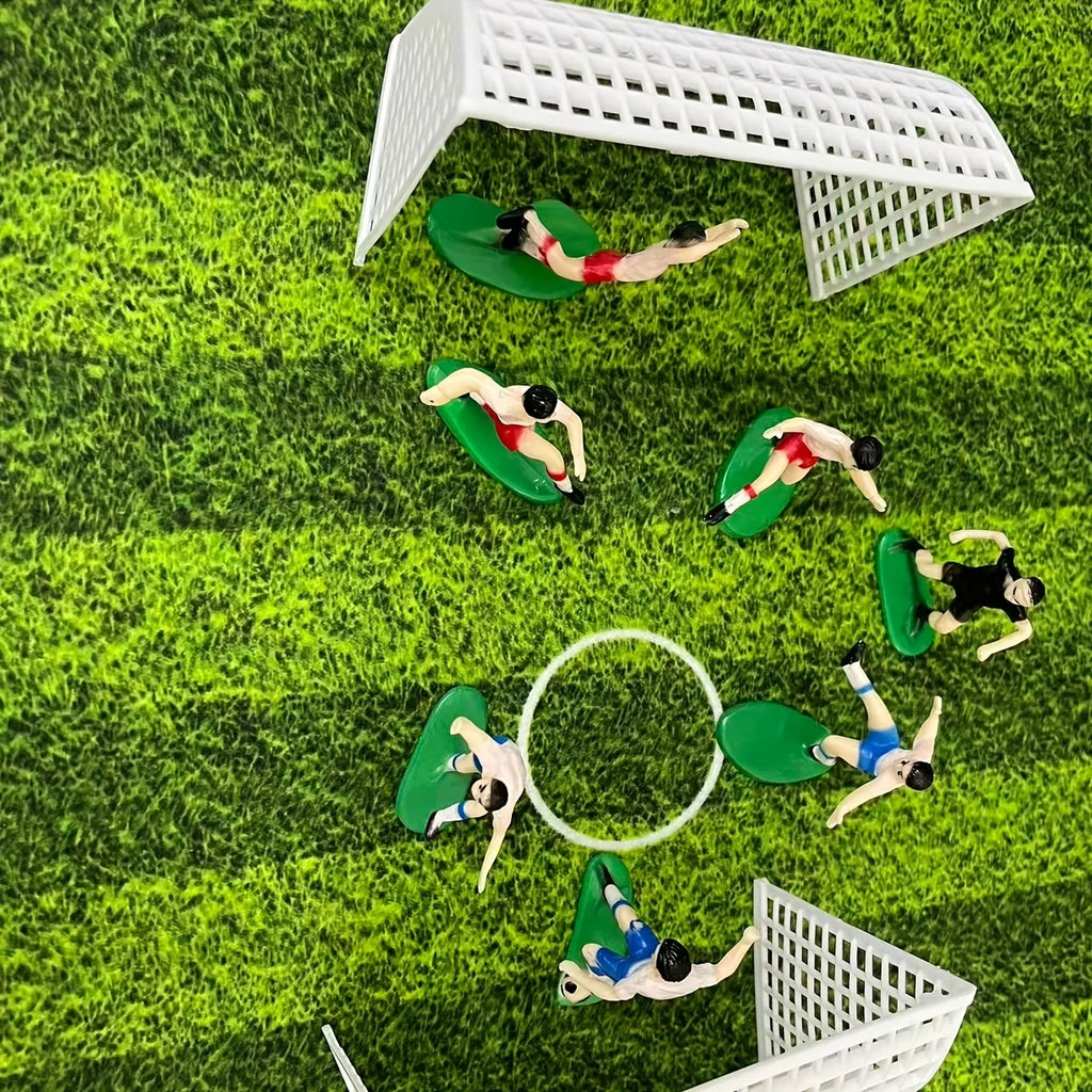 9pcs/set Football Boy Cake Decoration Soccer Field Players Doll Cupcake Topper Happy Birthday Party Decor Sports Kids Boy