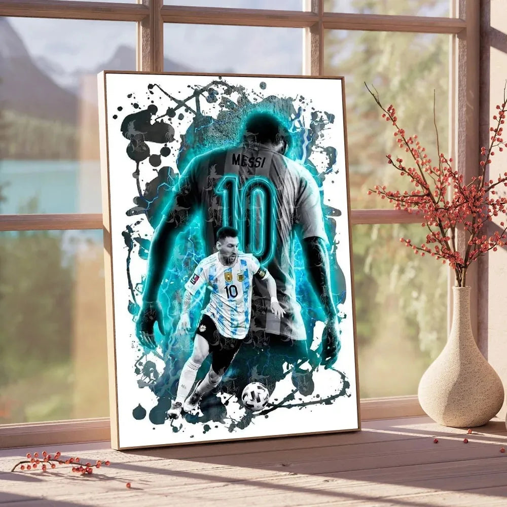 Football Star Messi Ronaldo Poster Wall Art Decoration Painting Without Frame Room Home Decor Soccer Club Fans Collection Gifts