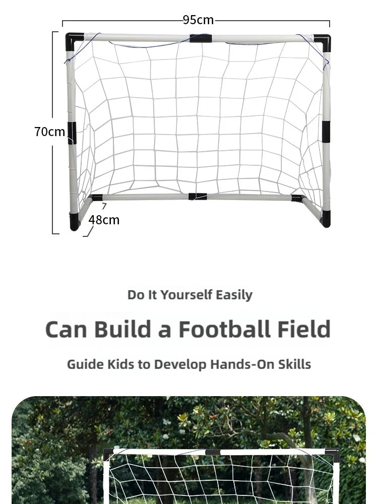New Football Goal Sports Toy Foldable Children's Football Gate with Pump & Ball Portable Soccer Goal Outdoor Football Training