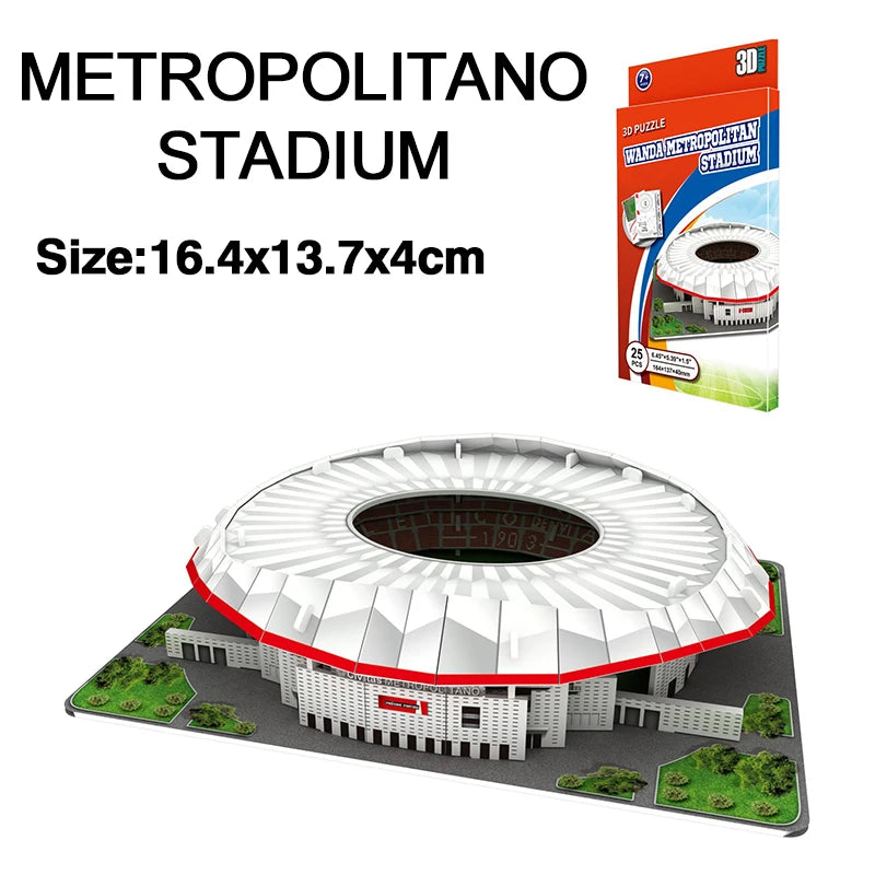 Miniature Football Field 3D DIY Model Assembly World Famous Stadiums Models Football Game Peripheral Toys Fans Toys Gifts TMZ
