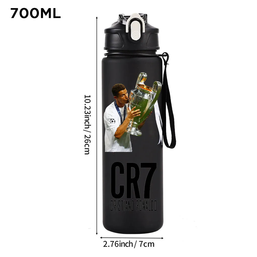 Cristiano Ronaldo Sports Water Bottle Shaker Outdoor Travel Portable Leakproof Drinkware Plastic Drink Bottle BPA Free Gym  gift