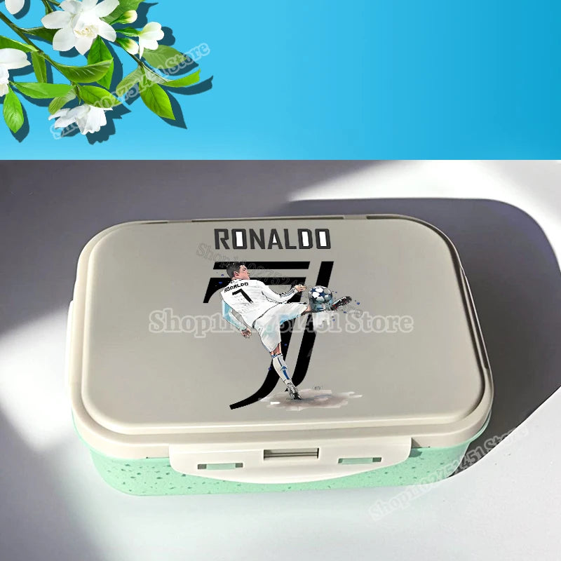 Football Stars Cristiano Ronaldo Print Lunch-box CR7 Lunch Box for Students Food-box Women Picnic Container Dinner Pail Gifts