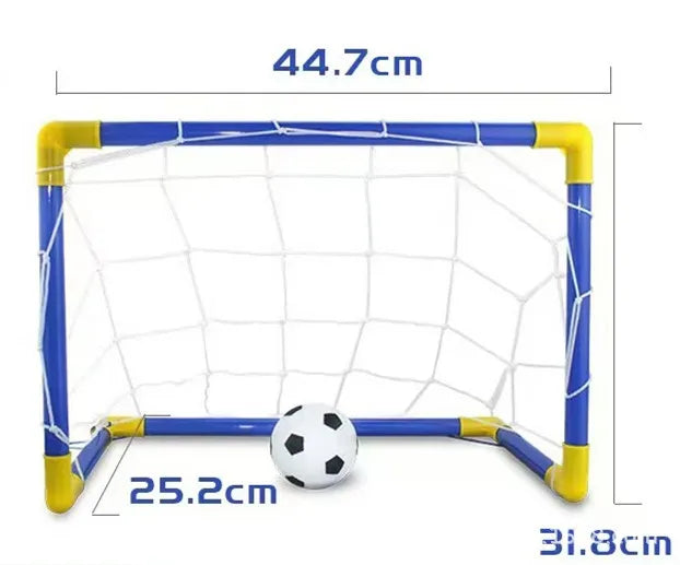Indoor mini folding football soccer ball goal post net set pump kids sport outdoor home game toy child birthday gift plastic