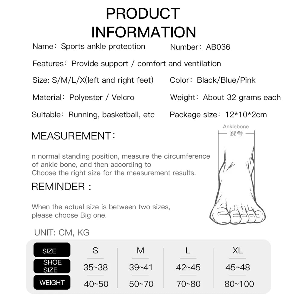 Ankle Support Elastic Breathable Sport Ankle Brace Tobillera Fitness Adjustable Compression Ankle Protectors Football