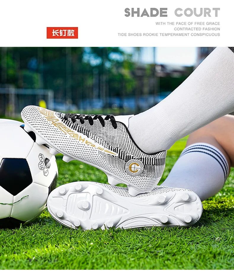 Large Size FG/TF High Quality Mens Soccer Shoes Non-Slip Turf Soccer Cleats for Kids Training Football Boots Chuteira Campo 48