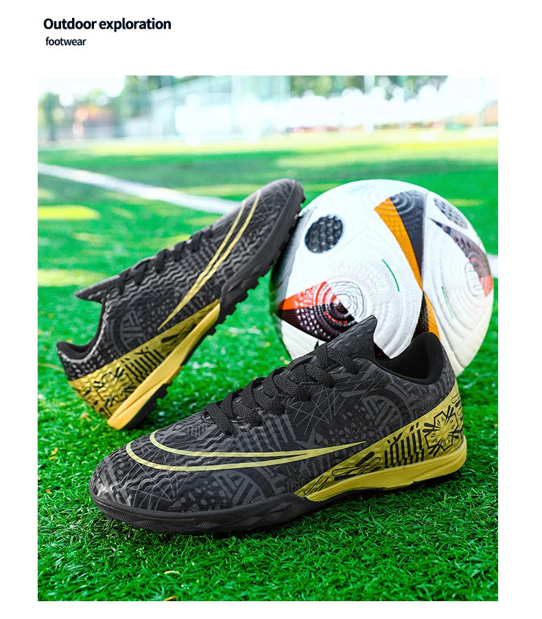 Professional Men Ankle Football Boots Outdoor Grass Cleats Unisex Soccer Shoes Long Spikes FG/TF Football Shoes Chuteira Society