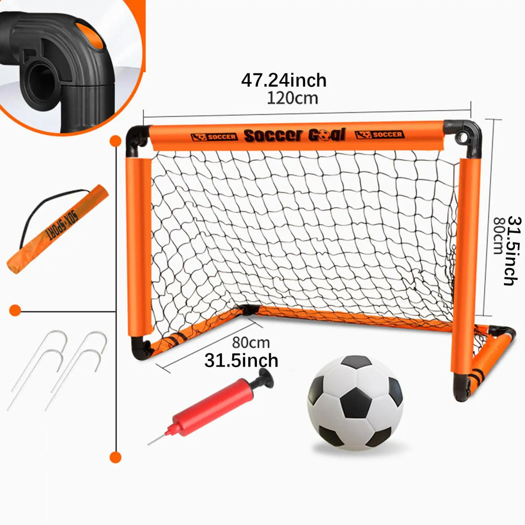 Kids Soccer Goal with Ground Nails with Ball Folded Football Goal Kids Toy Football Gate for Park Games Backyard Garden Children