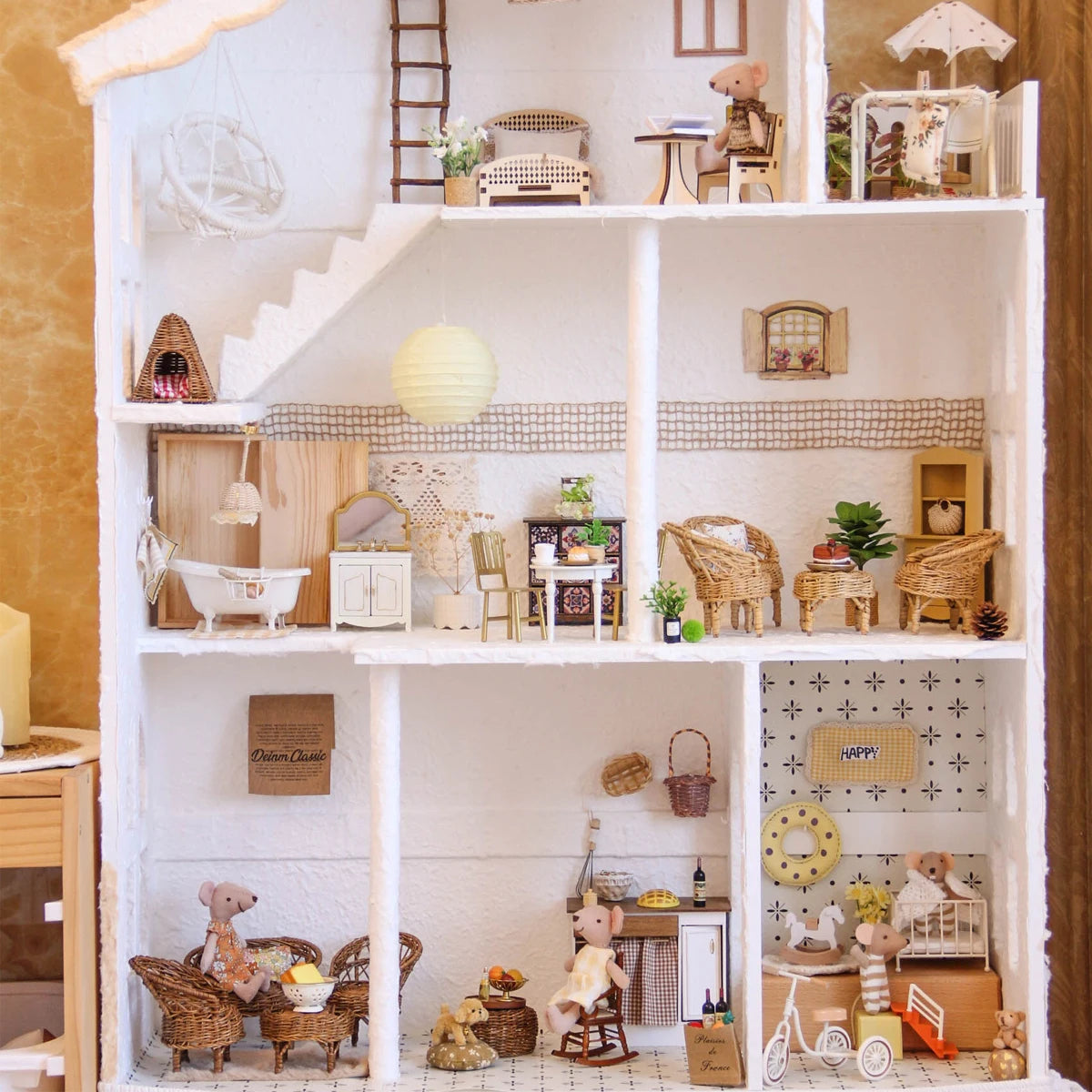 Miniature Simulation Furniture 1:12 Scale for Bathroom, Kitchen, and Bedroom, Suitable for Mini House Decorations