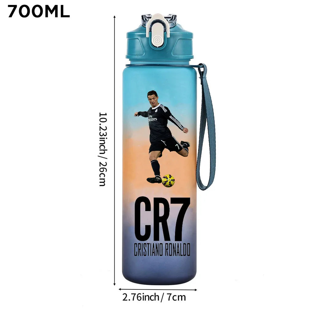 Cristiano Ronaldo Sports Water Bottle Shaker Outdoor Travel Portable Leakproof Drinkware Plastic Drink Bottle BPA Free Gym  gift