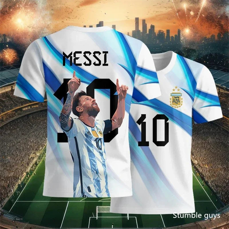 Summer Men Teen Brand Football T-Shirt Ronaldo Print Short Sleeve Jersey Tee