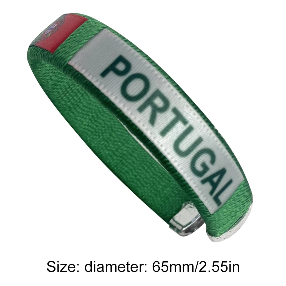 Country Flag Wristband Souvenir Diameter 65mm Sport Friendship Bracelet National Flag Style Bracelet for Football Match Cheering