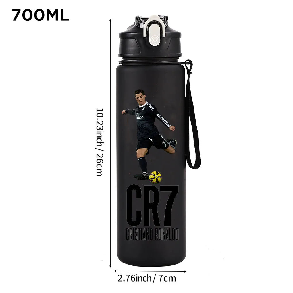Cristiano Ronaldo Sports Water Bottle Shaker Outdoor Travel Portable Leakproof Drinkware Plastic Drink Bottle BPA Free Gym  gift