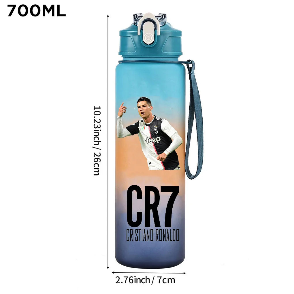 Cristiano Ronaldo Sports Water Bottle Shaker Outdoor Travel Portable Leakproof Drinkware Plastic Drink Bottle BPA Free Gym  gift