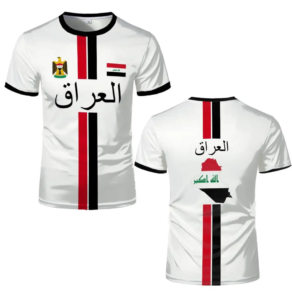 Iraq Style Printed Jerseys Men's And Women's Summer Street Short-sleeved Tee Sports Breathable Quick-drying Football T-shirts
