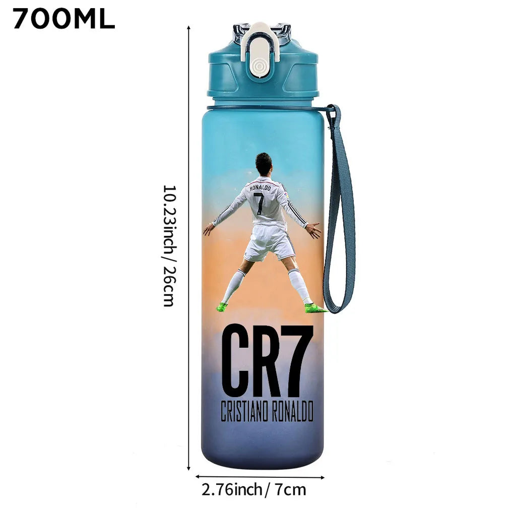 Cristiano Ronaldo Sports Water Bottle Shaker Outdoor Travel Portable Leakproof Drinkware Plastic Drink Bottle BPA Free Gym  gift