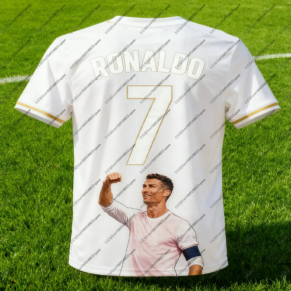 Football Jersey Breathable Street Soccer Casual T Shirt Tee Men Kid Male Top Cristiano Ronaldo 7 Quick-drying Boy Sport Gift Top