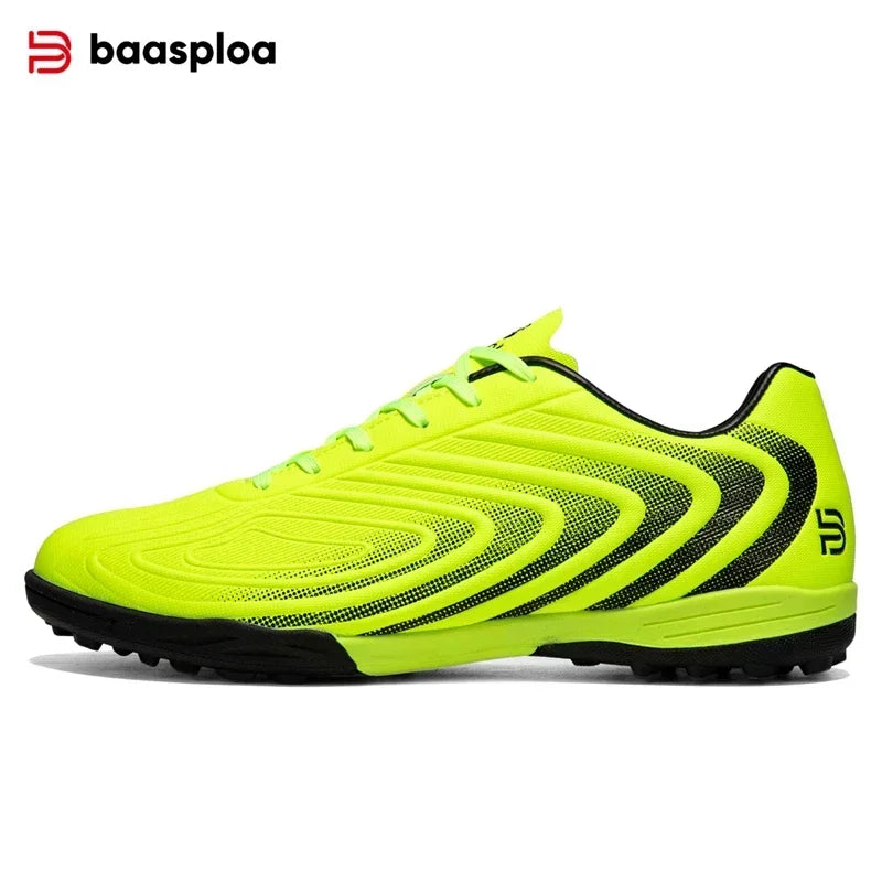 Baasploa Men Professional Soccer Shoes Outdoor Anti-Slip Training Sport Shoes Male Light Leather Football Boots Chuteira Campo