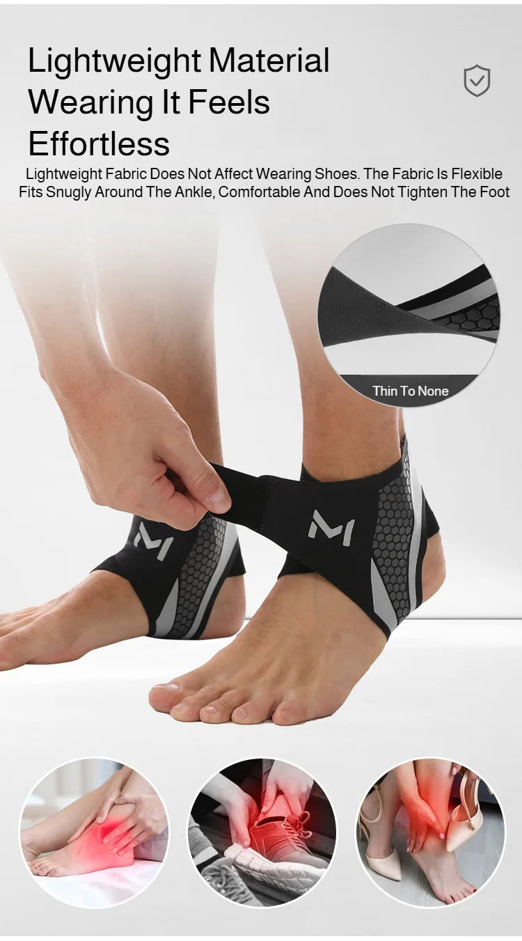 Ankle Brace for Men &amp; Women Football Running Anti-Sprain Compression Support Sports Ankle Guard Protector Warm