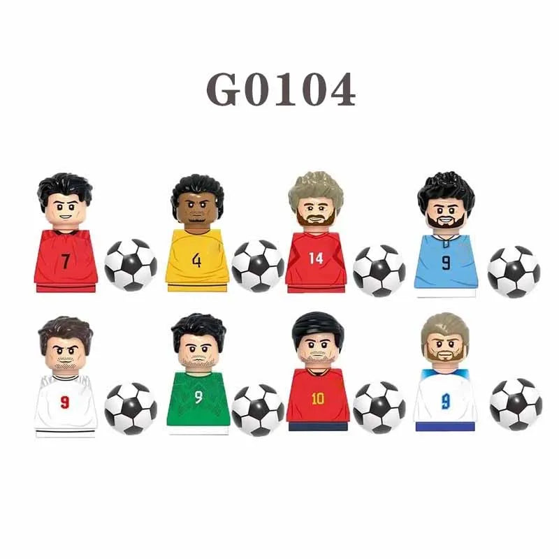 Soccer World Famous Football Players Figurine Mini Action Building Block Toy Kids Gifts