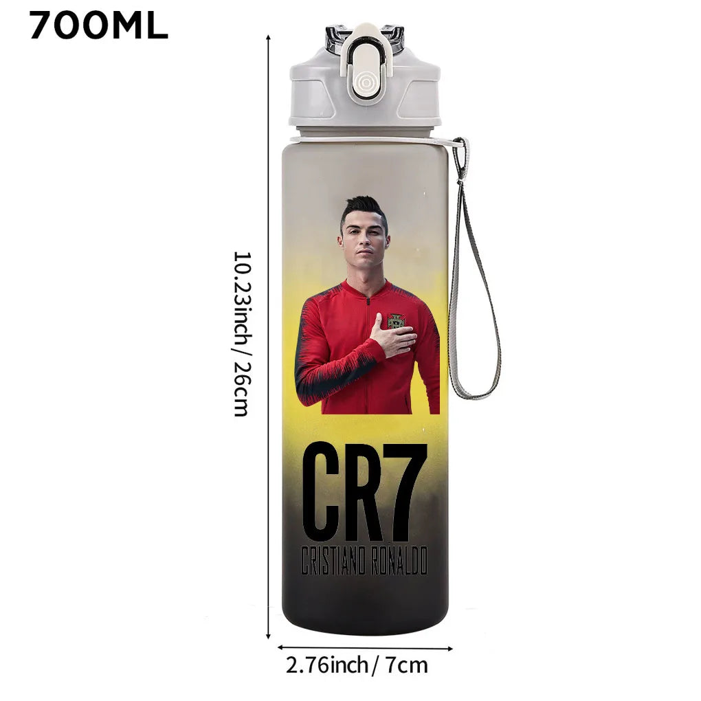 Cristiano Ronaldo Sports Water Bottle Shaker Outdoor Travel Portable Leakproof Drinkware Plastic Drink Bottle BPA Free Gym  gift