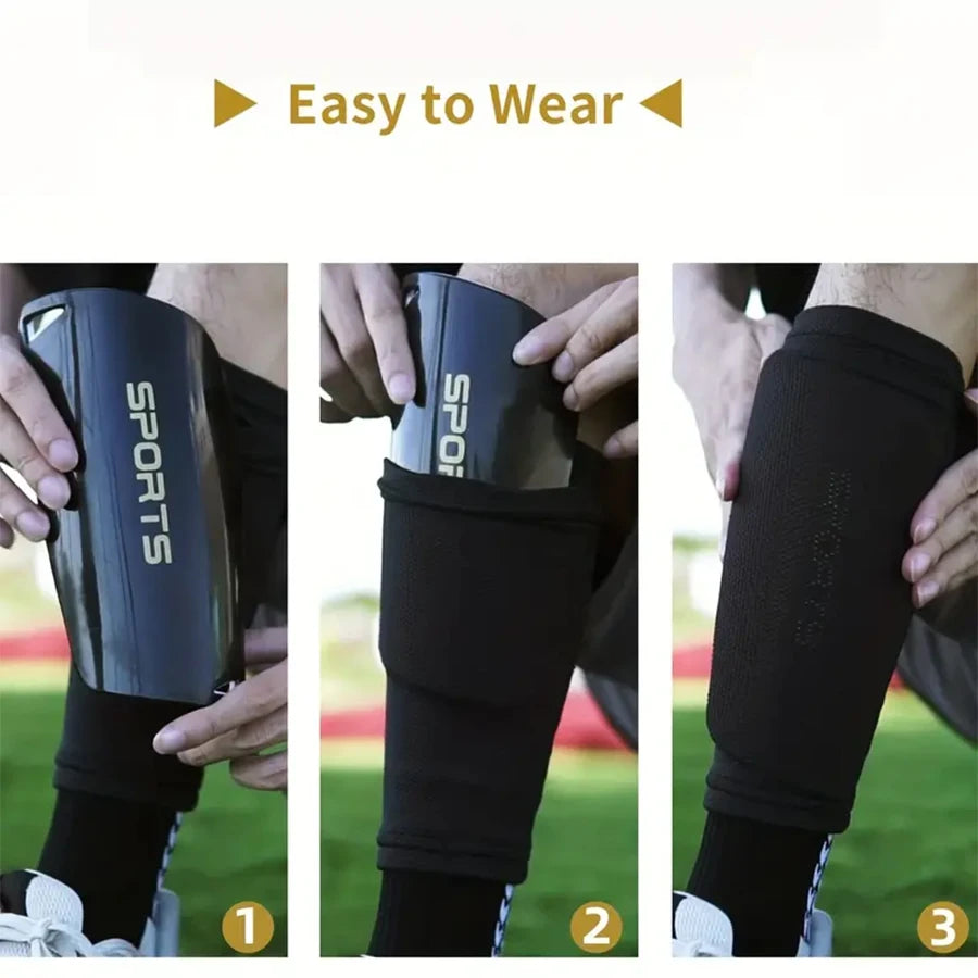 6-Piece Set of Outdoor Sports Football Socks + Shin Guards + Shin Socks + Ankle Guards + Straps + Storage Bag S004593