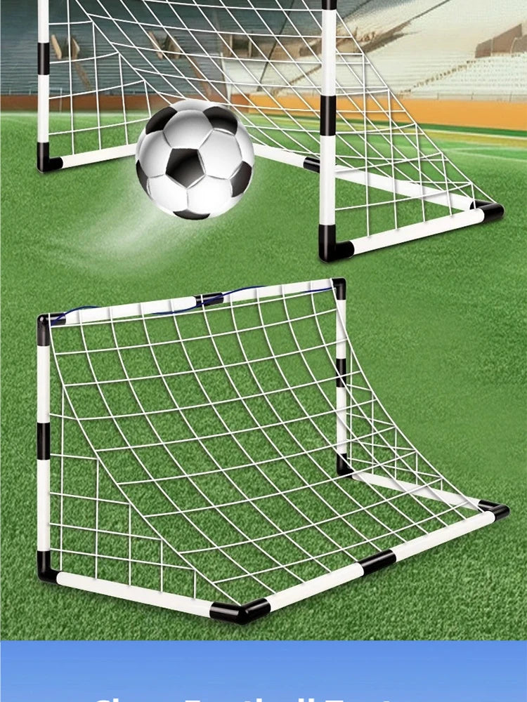New Football Goal Sports Toy Foldable Children's Football Gate with Pump & Ball Portable Soccer Goal Outdoor Football Training