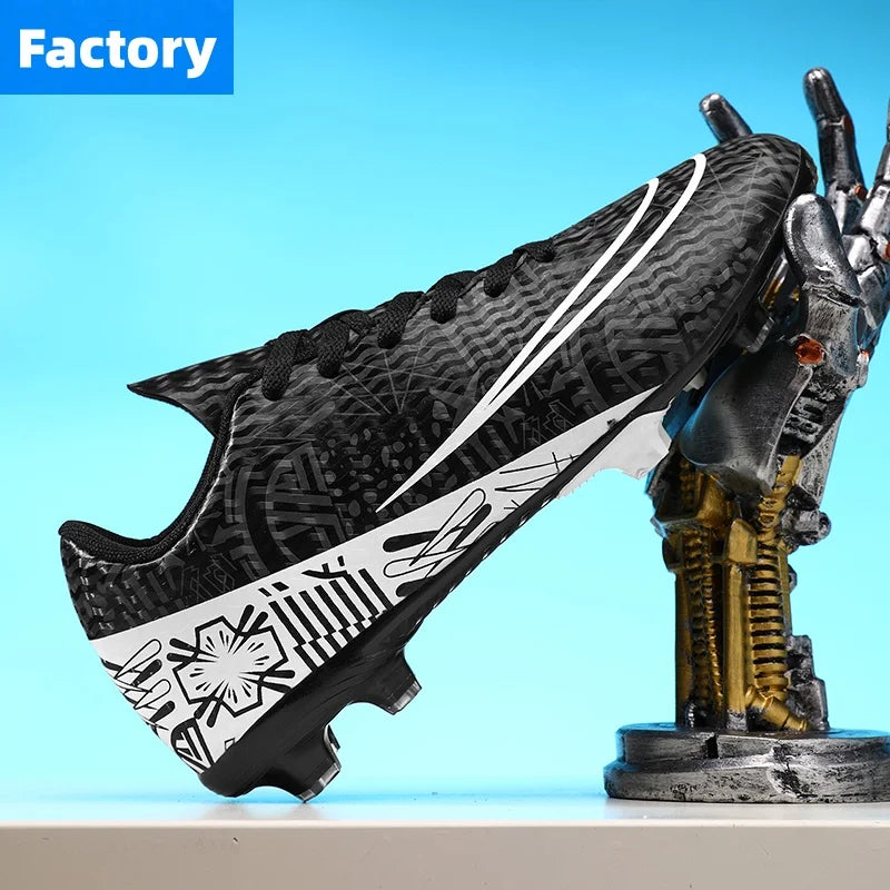 Professional Men Ankle Football Boots Outdoor Grass Cleats Unisex Soccer Shoes Long Spikes FG/TF Football Shoes Chuteira Society