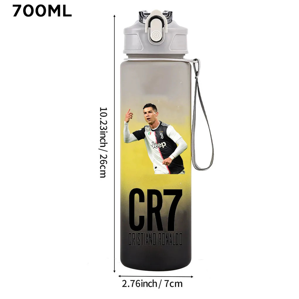 Cristiano Ronaldo Sports Water Bottle Shaker Outdoor Travel Portable Leakproof Drinkware Plastic Drink Bottle BPA Free Gym  gift