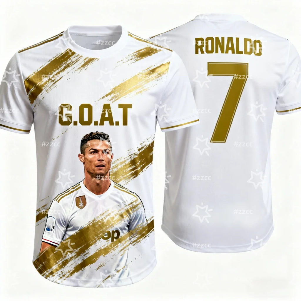 25-26 Cristiano Ronaldo Club Commemorative Football Jersey Autumn Sports Dry Quickly Men's T-Shirt Kid's Clothing Tee Y2k Woman