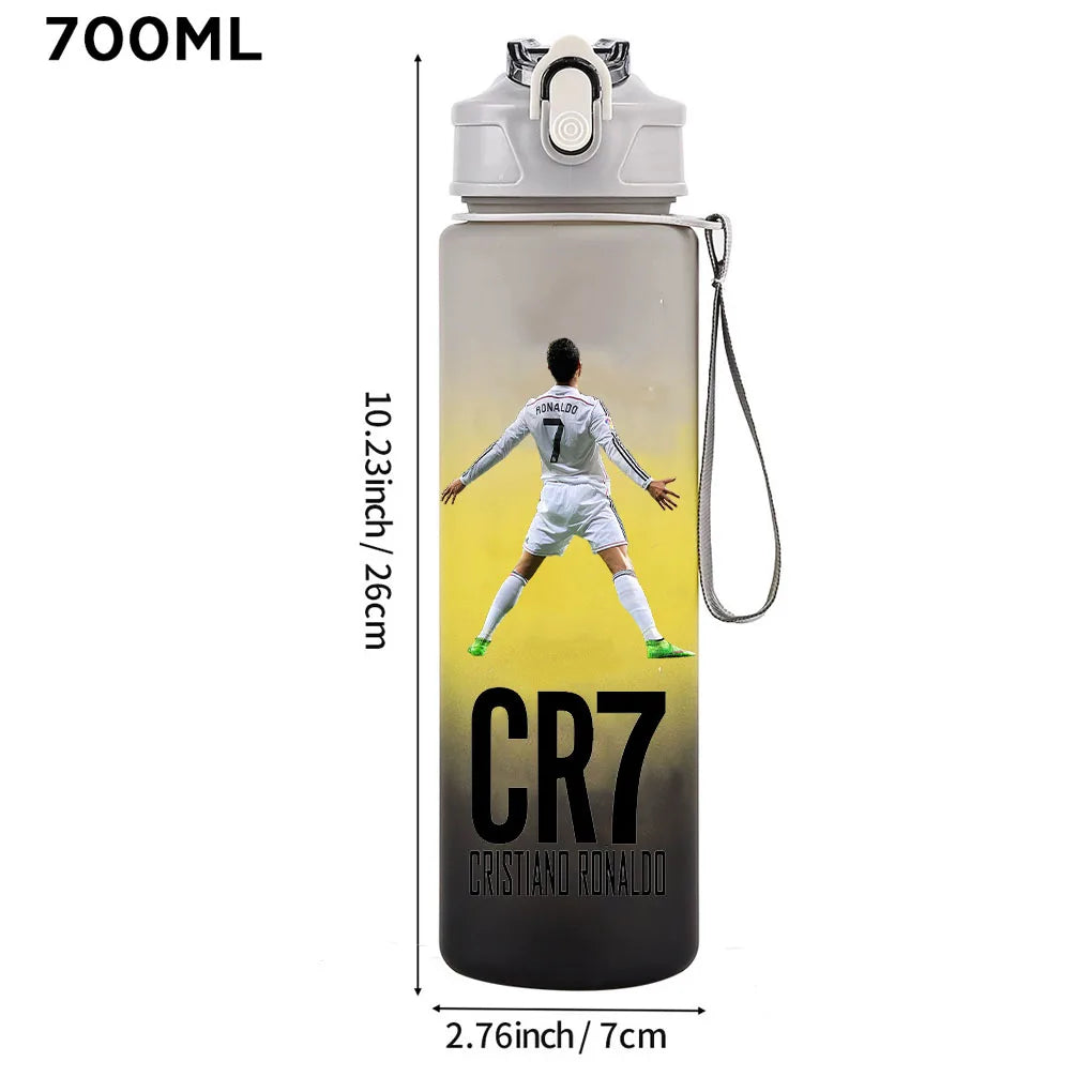 Cristiano Ronaldo Sports Water Bottle Shaker Outdoor Travel Portable Leakproof Drinkware Plastic Drink Bottle BPA Free Gym  gift